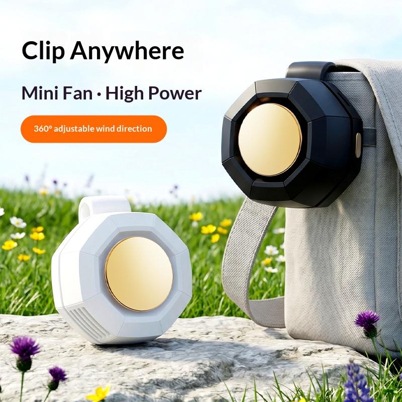 Oscillating Fan Clip - Portable mini clip-on bladeless fan, rechargeable