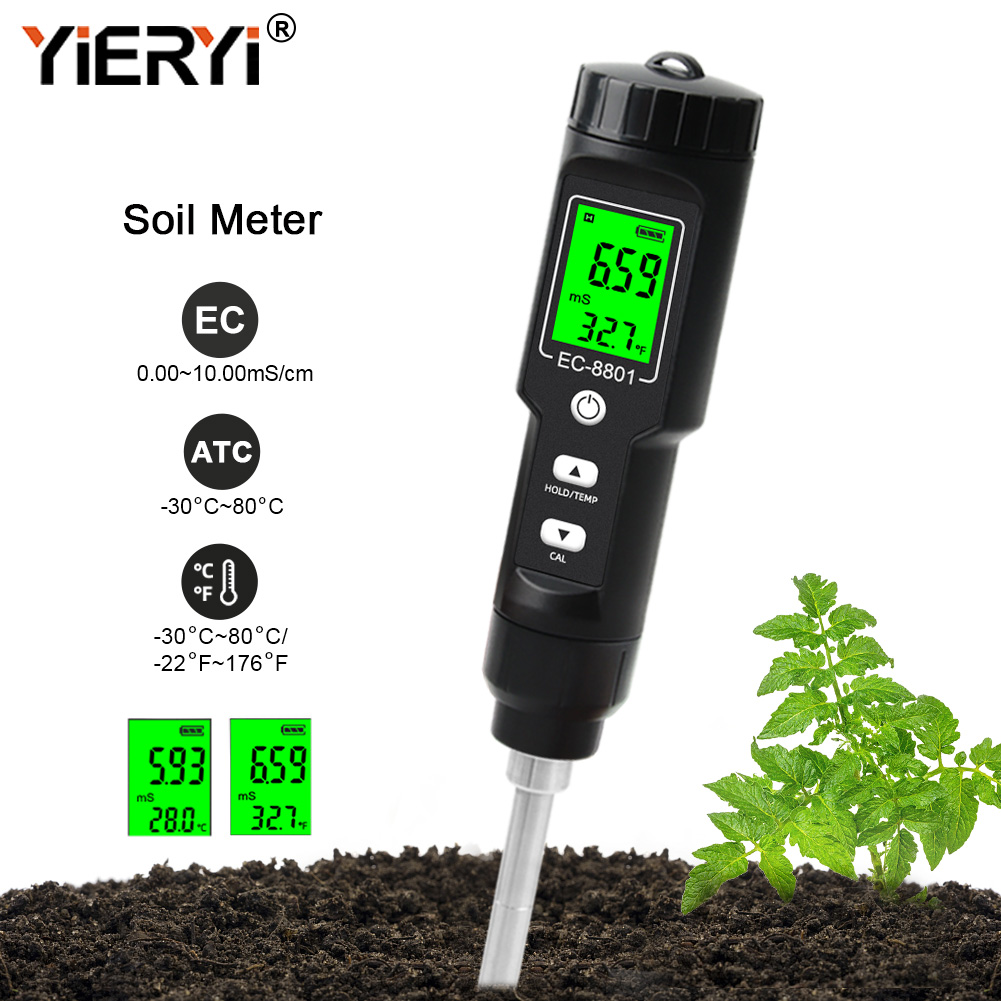 Ec Meter Digital - Yieryi EC/TEMP Soil Tester 0.00-10.00 MS/cm
