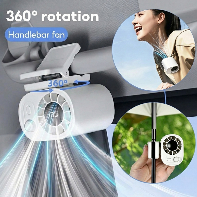 Oscillating Fan Clip - Clip-On Car Fan 360° Rotatable 100-Speed
