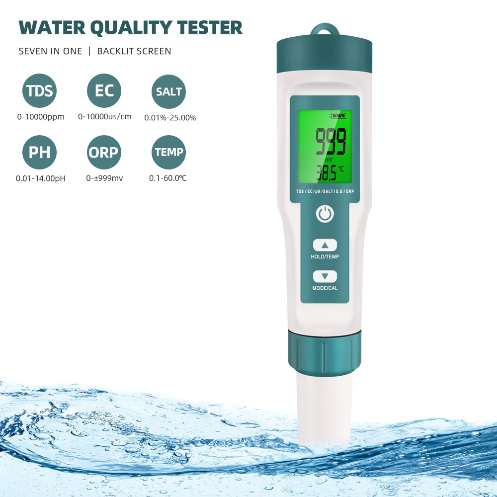 Ec Meter Digital - 7 in 1 PH TDS EC