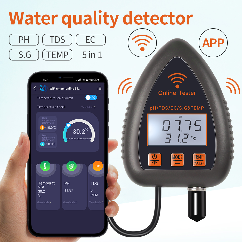 Tuya WiFi 5 in 1 TDS/EC/SALT/S - Ec Meter Digital 评论和价格