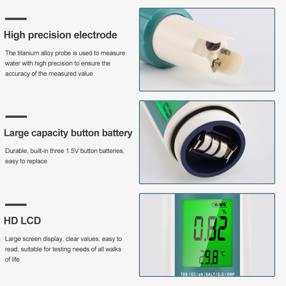 7 in 1 PH TDS EC ORP Salinity  - Ec Meter Digital 评论和价格