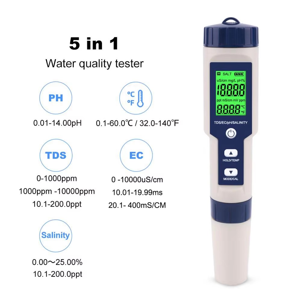 5 In 1 Digital PH TDS EC Meter - Ec Meter Digital 评论和价格